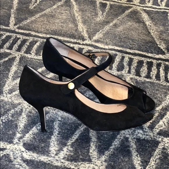 Boutique 9.5 black suede Mary Jane heel B Trebecca - Picture 2 of 7
